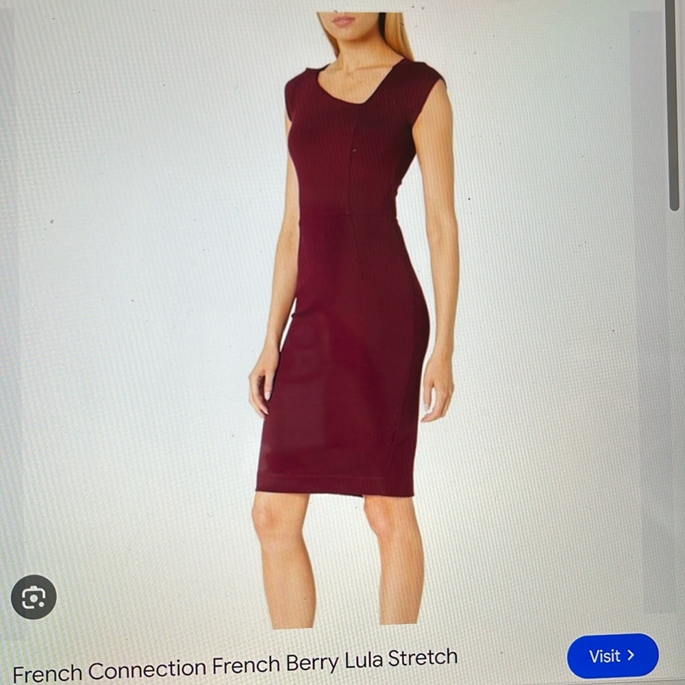 French connection Lula stretch dress size 6 color biker berry NWT